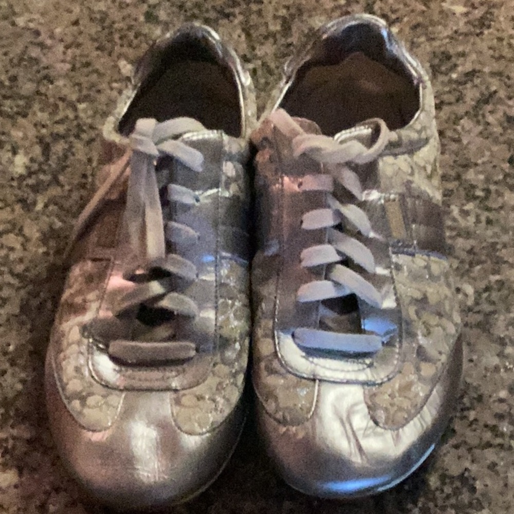 Ladies Coach shoes used grey/silver size 11